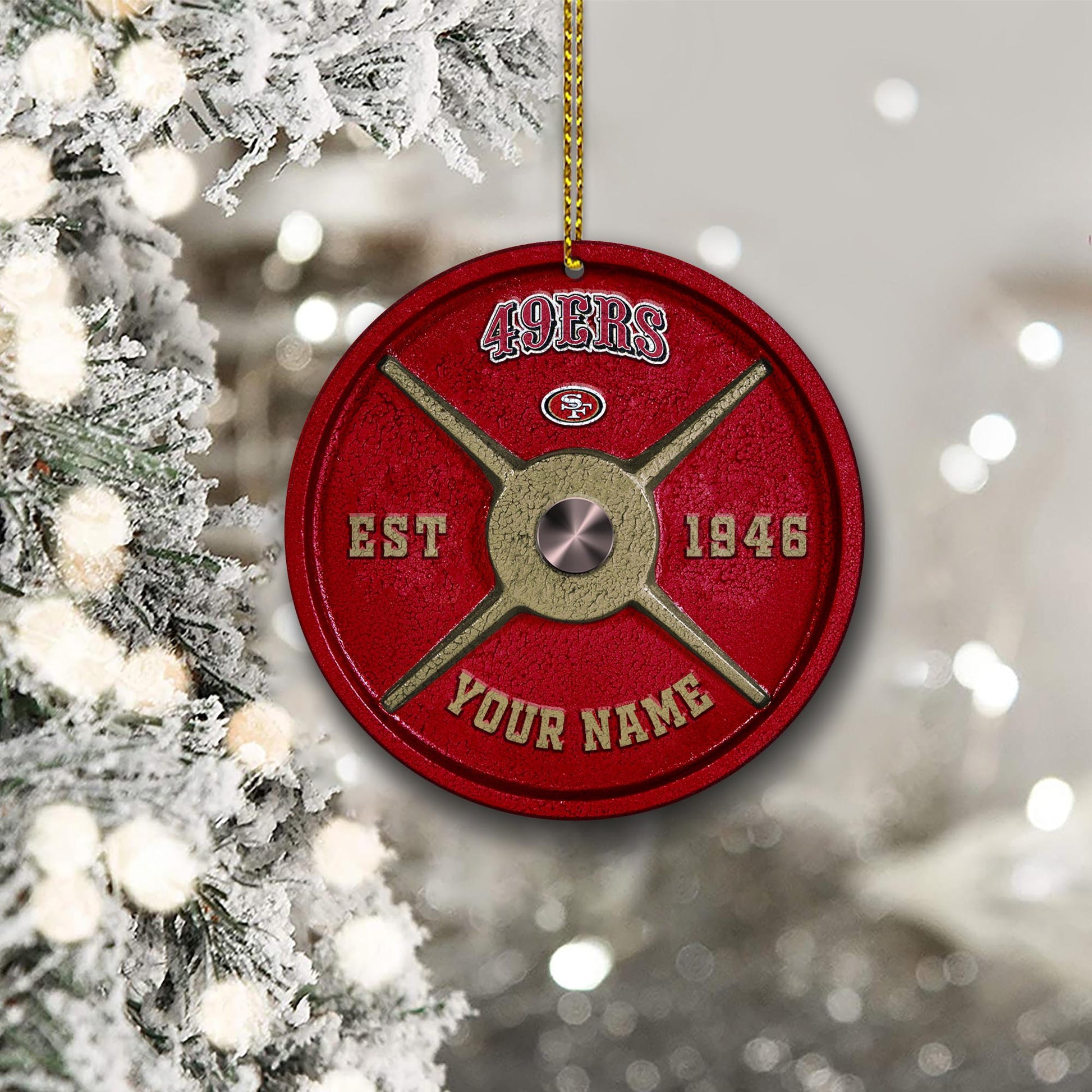 San Francisco 49ers Fitness Circle Aluminium Custom Ornament 2 Side Trending New Arrivals H52884 ETUG311023