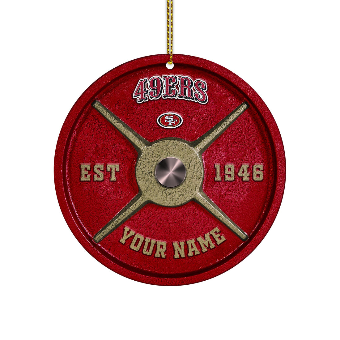 San Francisco 49ers Fitness Circle Aluminium Custom Ornament 2 Side Trending New Arrivals H52884 ETUG311023