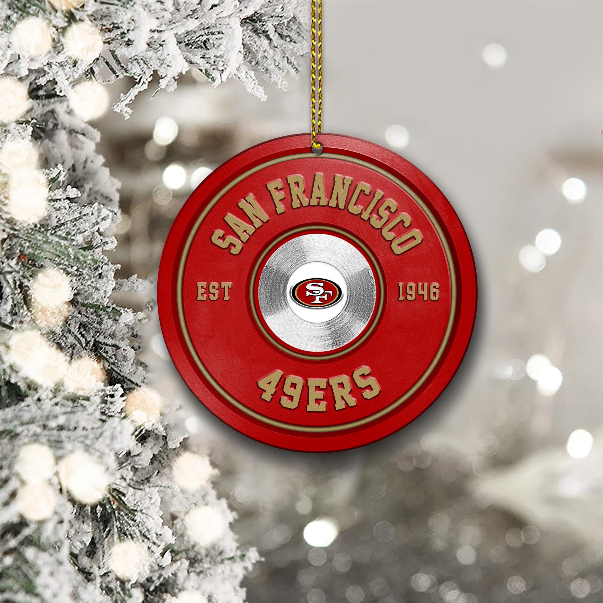 San Francisco 49ers Fitness Circle Aluminium Ornament 2 Side Trending New Arrivals H52883 ETUG311023