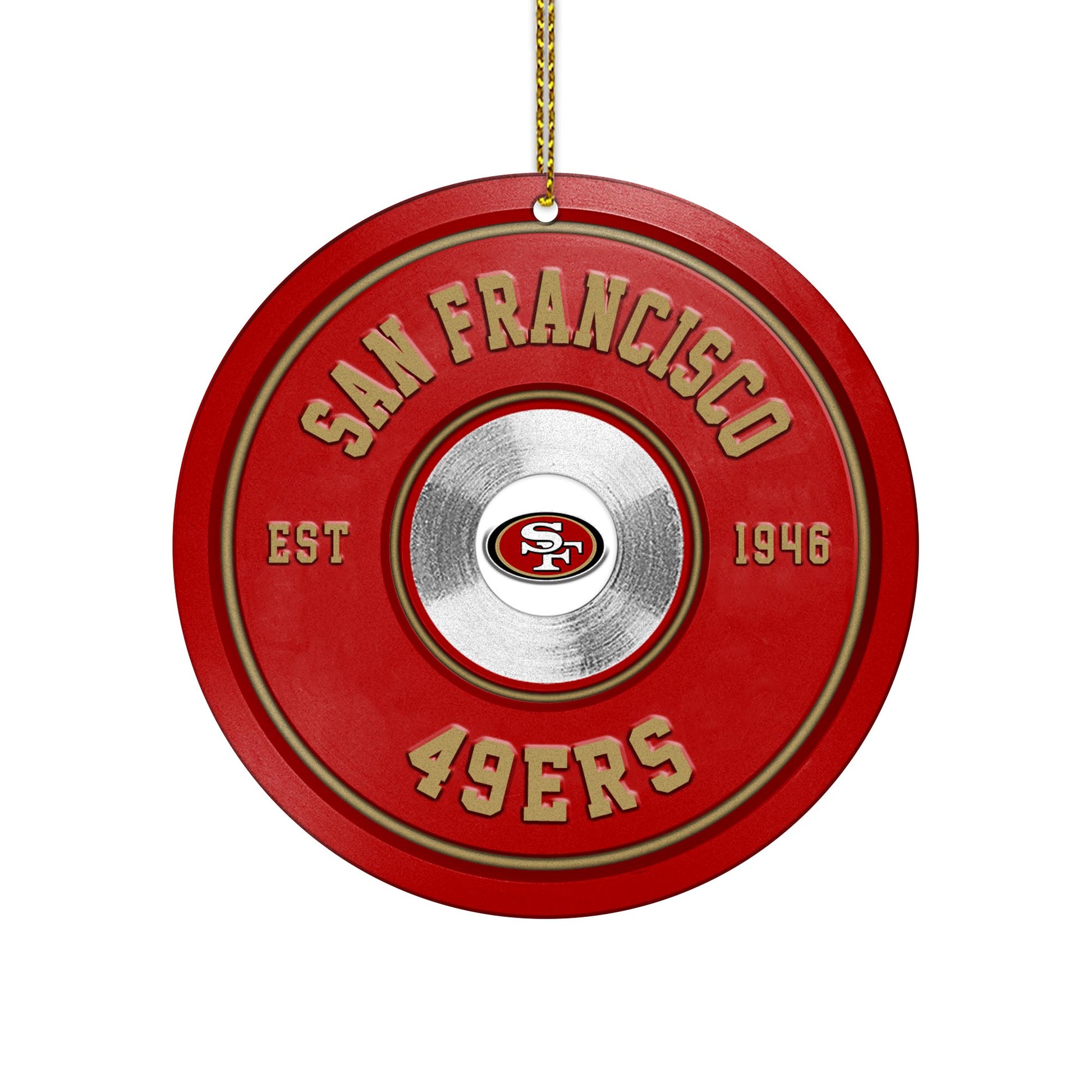 San Francisco 49ers Fitness Circle Aluminium Ornament 2 Side Trending New Arrivals H52883 ETUG311023