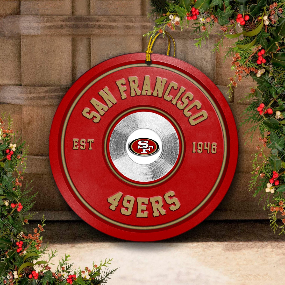 San Francisco 49ers Fitness Circle Aluminium Ornament 2 Side Trending New Arrivals H52883 ETUG311023