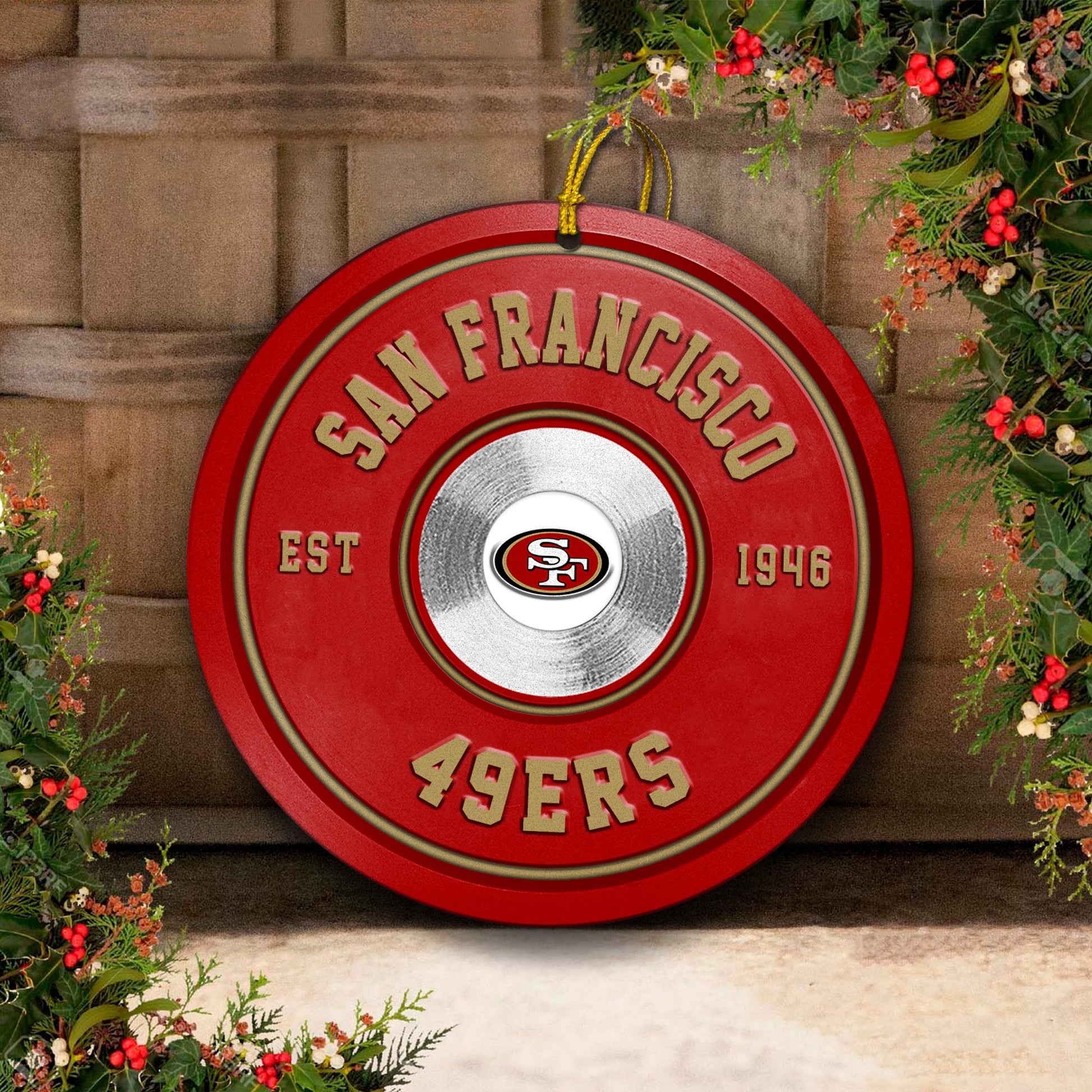 San Francisco 49ers Fitness Circle Aluminium Ornament 2 Side Trending New Arrivals H52883 ETUG311023