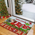 San Francisco 49ers Football Team Doormat Personalized Your Family Name, Sport And Grinch Doormat, Football Lovers Gifts, Home Decorations ETHY-53152