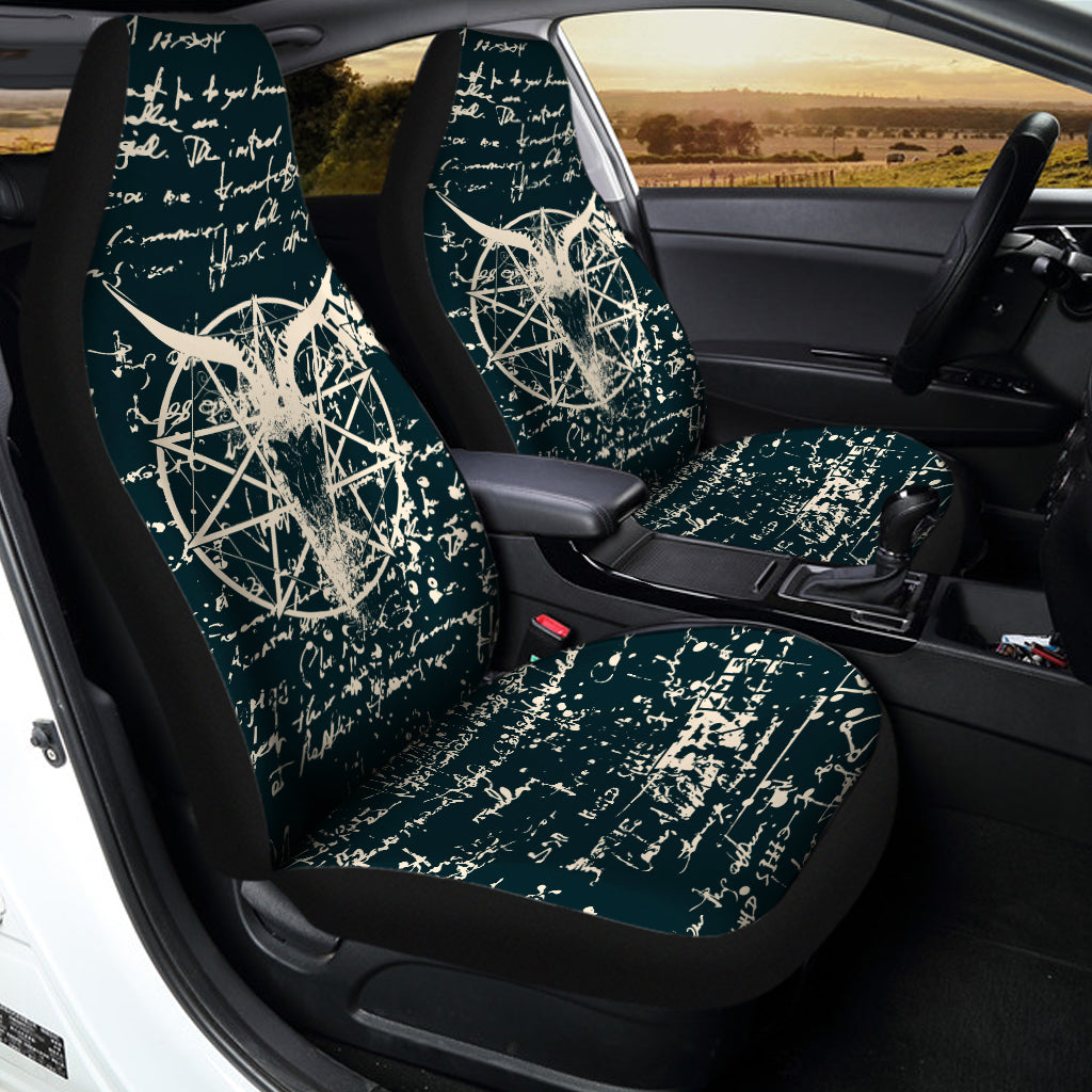 Satan Goat Skull Symbol Print Universal Fit Car Seat Covers