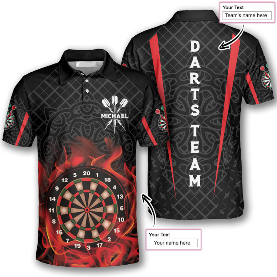 Addict Celtic Pattren Custom Darts Polo Shirts for Men, Darts team uniform, Darts love gift