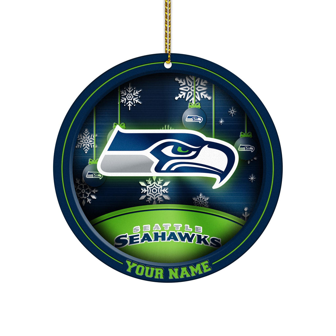 Seattle Seahawks Circle Aluminium Custom Ornament 2 Side Trending New Arrivals H52912 ETUG311023