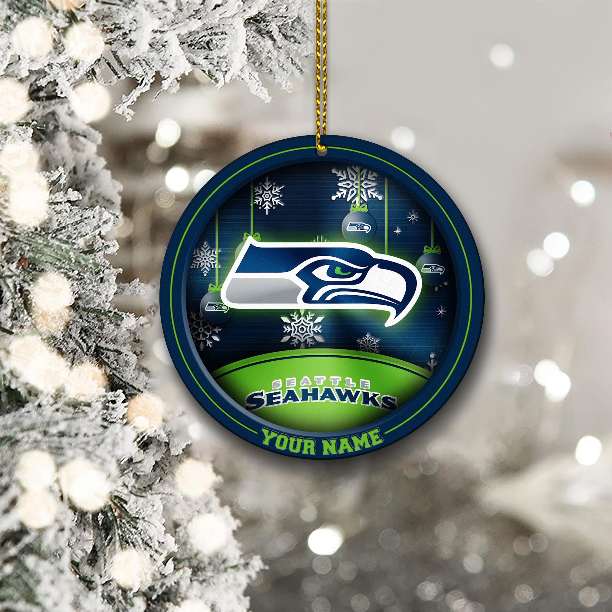 Seattle Seahawks Circle Aluminium Custom Ornament 2 Side Trending New Arrivals H52912 ETUG311023