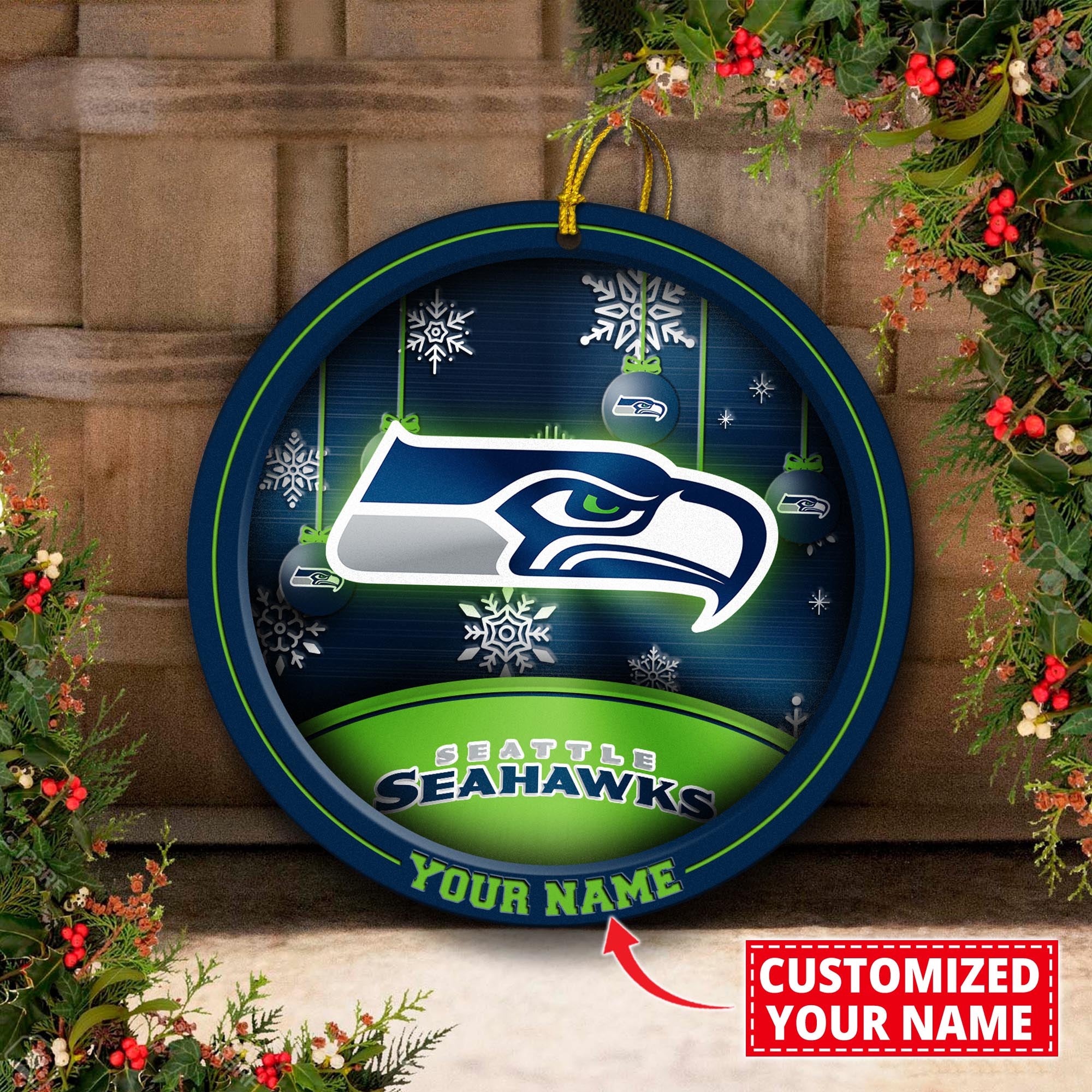 Seattle Seahawks Circle Aluminium Custom Ornament 2 Side Trending New Arrivals H52912 ETUG311023