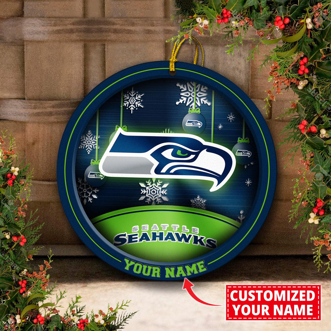 Seattle Seahawks Circle Aluminium Custom Ornament 2 Side Trending New Arrivals H52912 ETUG311023
