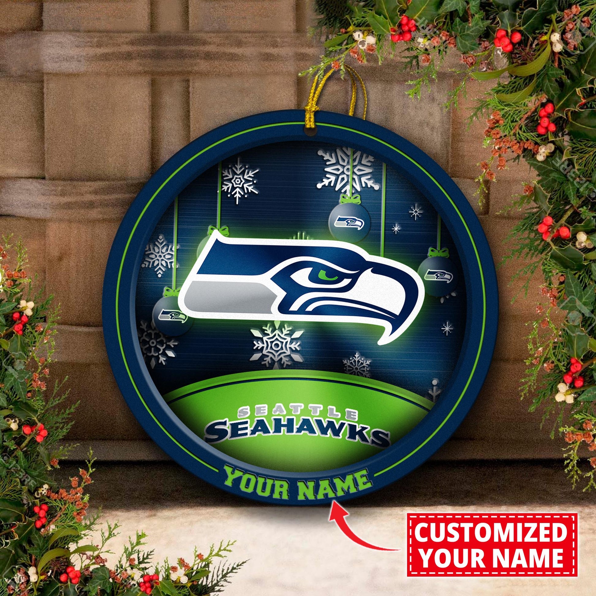 Seattle Seahawks Circle Aluminium Custom Ornament 2 Side Trending New Arrivals H52912 ETUG311023