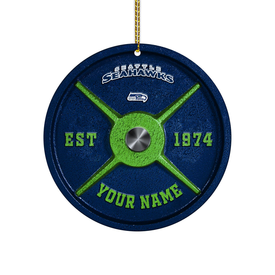 Seattle Seahawks Fitness Circle Aluminium Custom Ornament 2 Side Trending New Arrivals H52884 ETUG311023