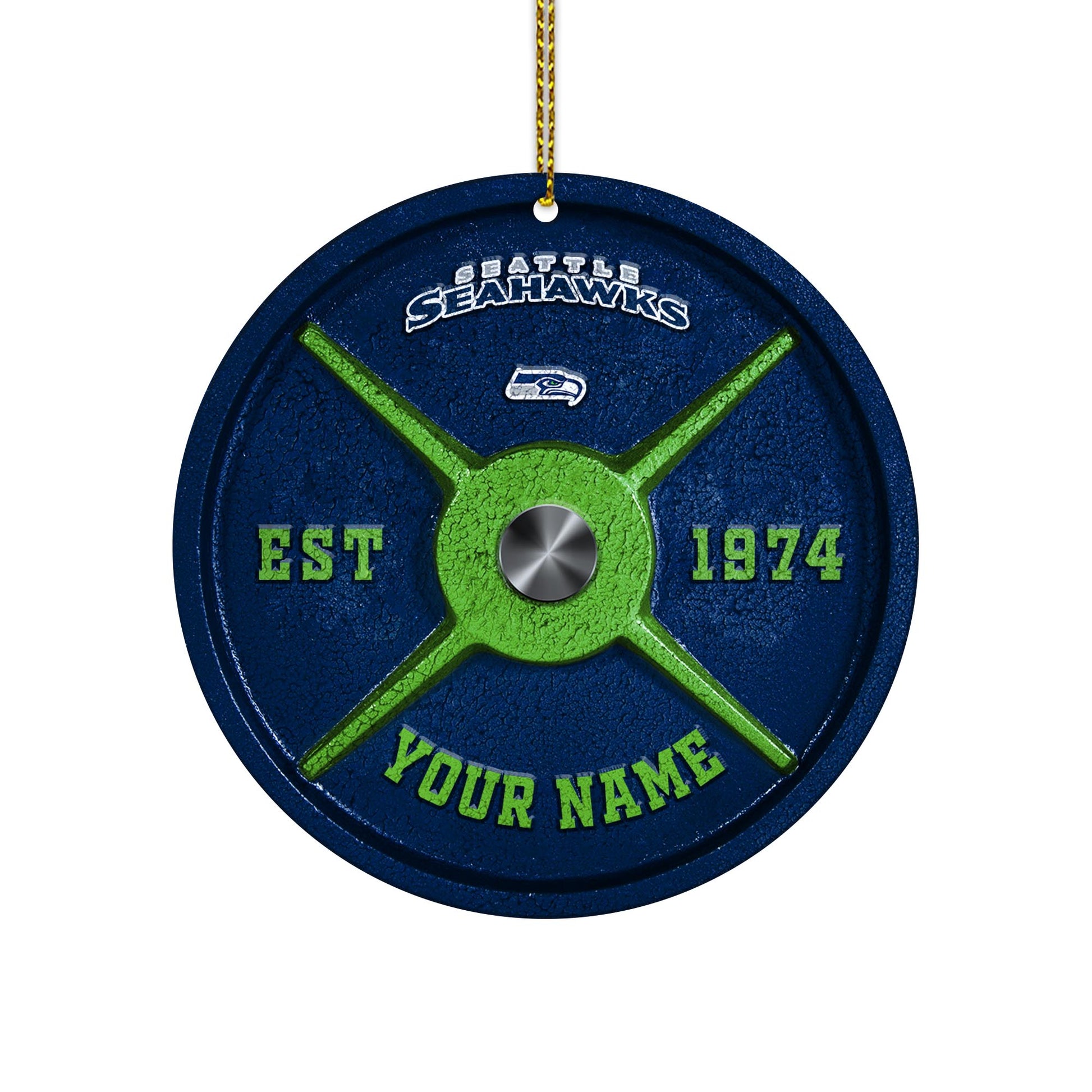 Seattle Seahawks Fitness Circle Aluminium Custom Ornament 2 Side Trending New Arrivals H52884 ETUG311023