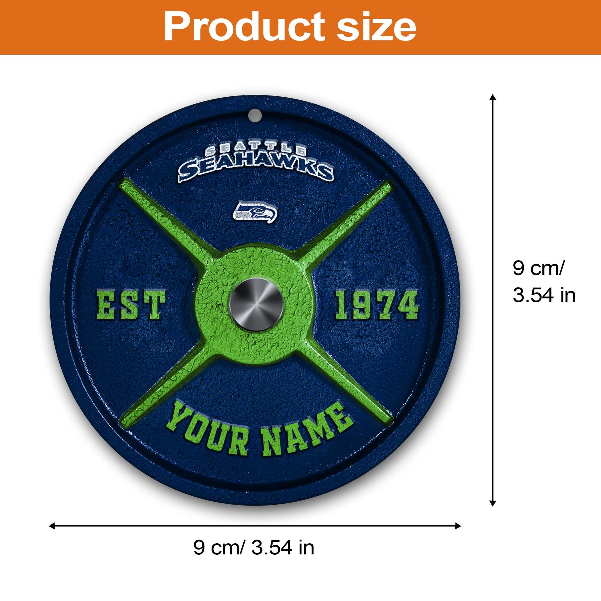 Seattle Seahawks Fitness Circle Aluminium Custom Ornament 2 Side Trending New Arrivals H52884 ETUG311023