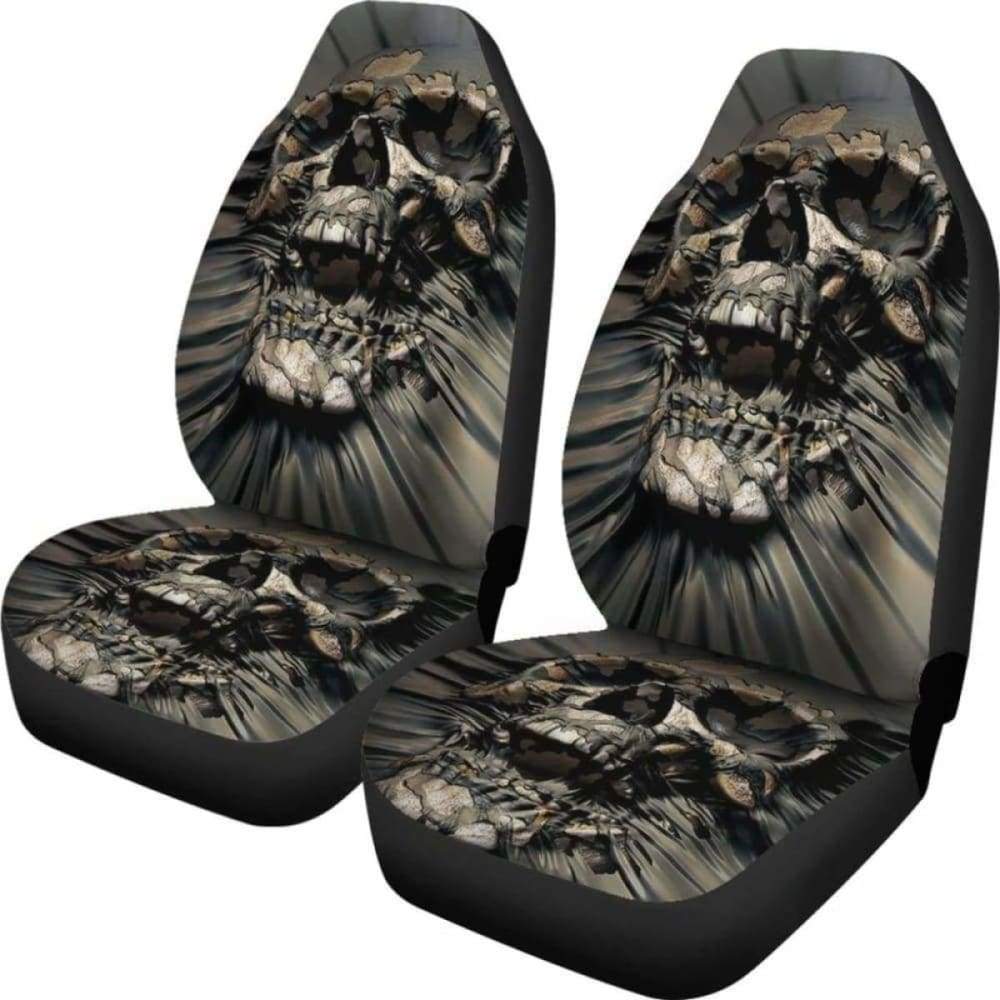 Set  Pcs Gothic Skull Car Seat Covers Car Decoration Universal Fit