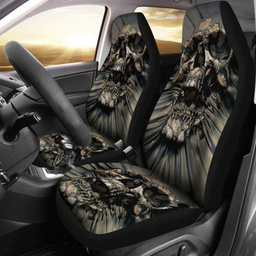 Set  Pcs Gothic Skull Car Seat Covers Car Decoration Universal Fit