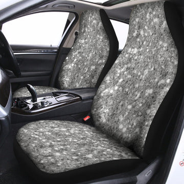 Silver Glitter Texture Print Universal Fit Car Seat Covers