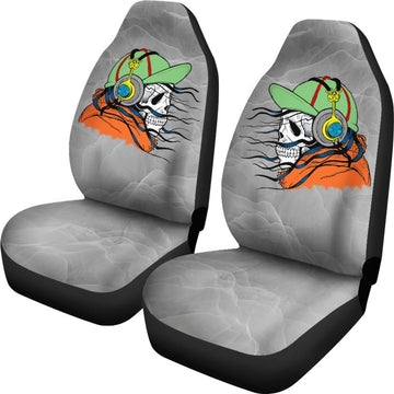 Skull Headphones Universal Fit Car Seat Covers