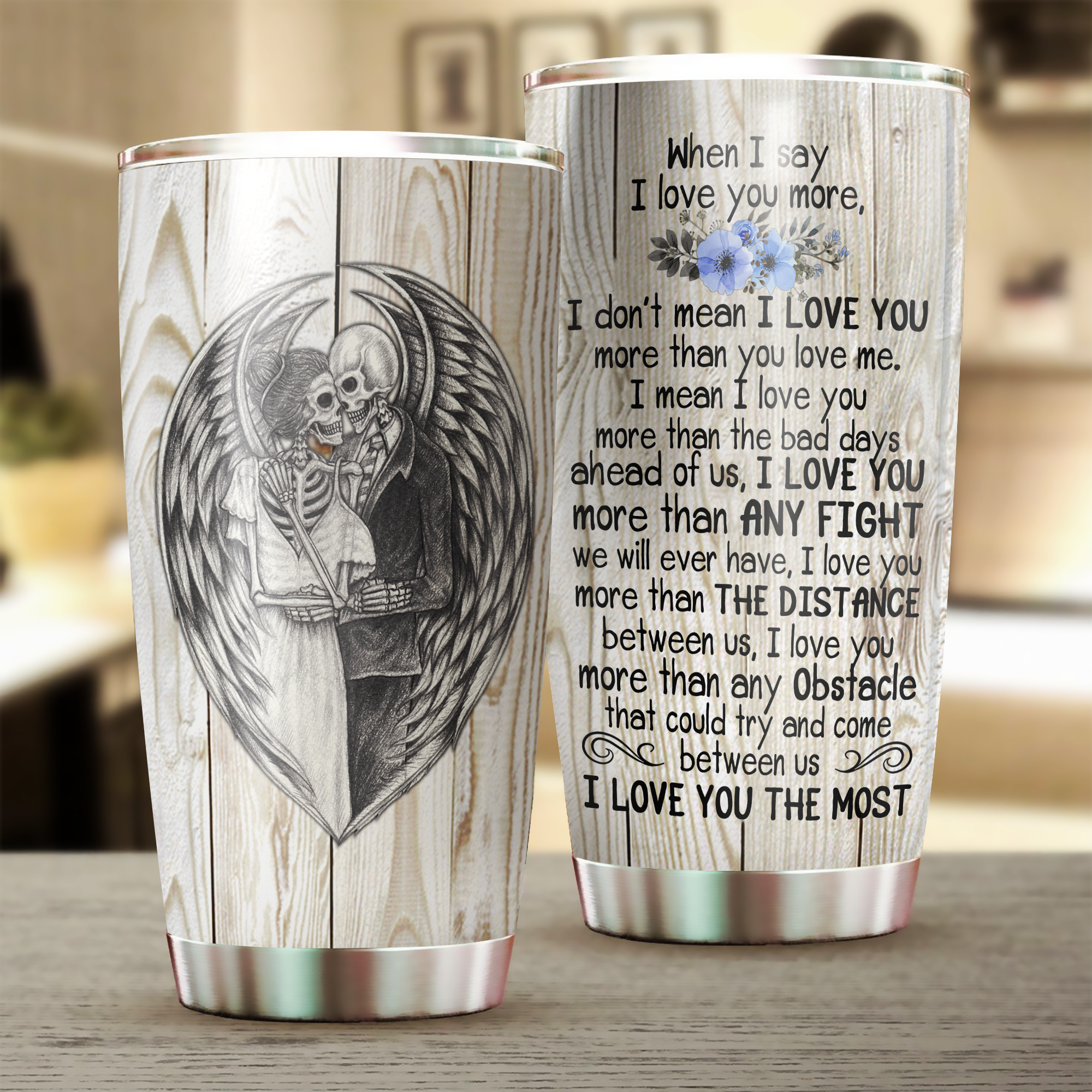 Skull Tumbler, Gift for Couples, Husband, Wife, Parents, Lovers, Gift for Skull Lovers - TB041PA - BMGifts (formerly Best Memorial Gifts)