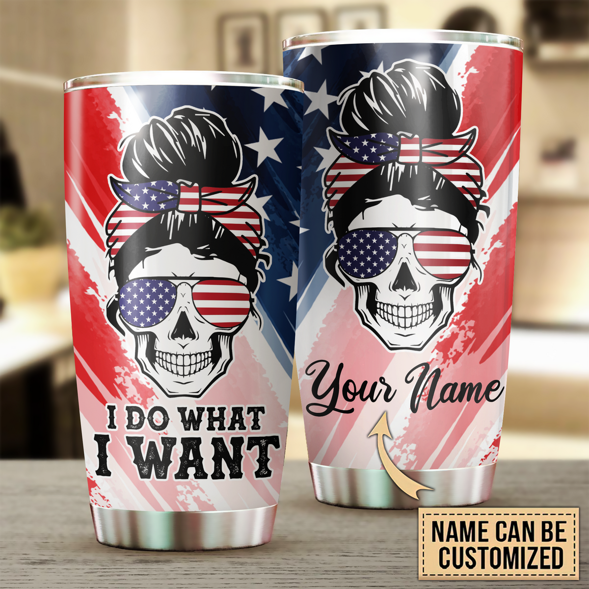 Personalized Skull Tumbler, Personalized Gift for Skull Lovers - TB192PS