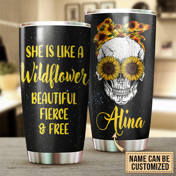 Personalized Skull Tumbler, Personalized Gift for Skull Lovers