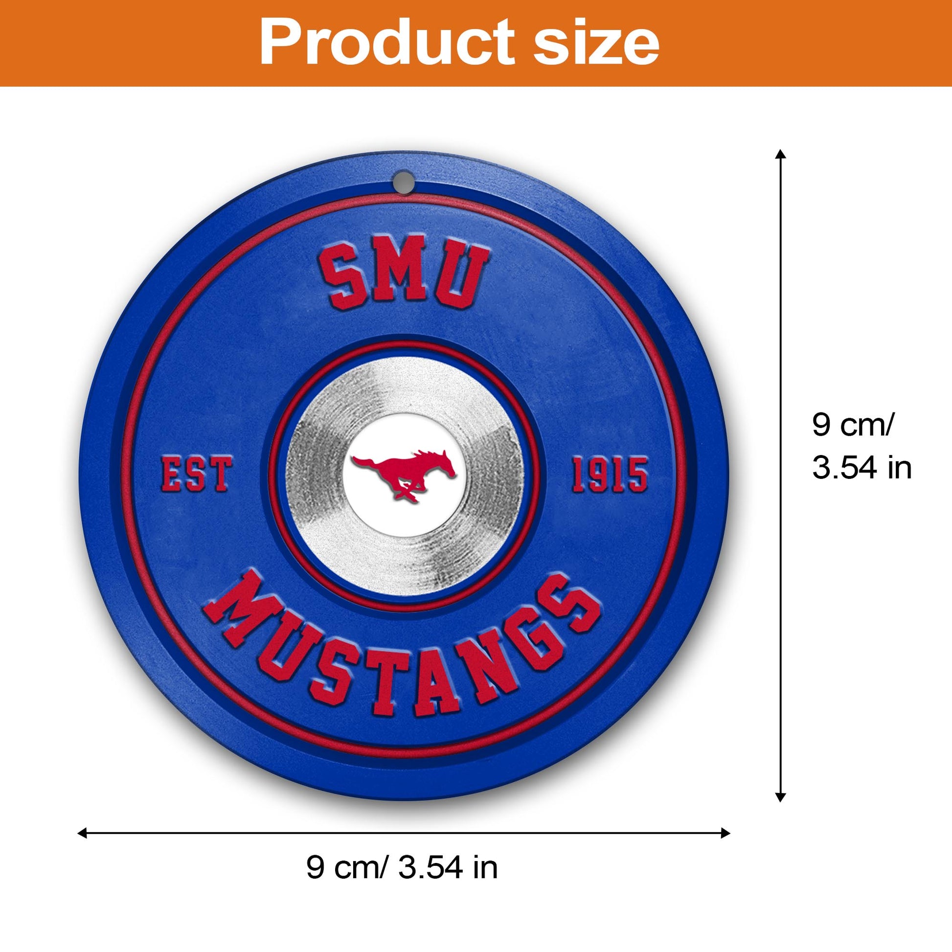 SMU Mustangs Fitness Circle Aluminium Ornament 2 Side Trending New Arrivals H52883 ETUG311023