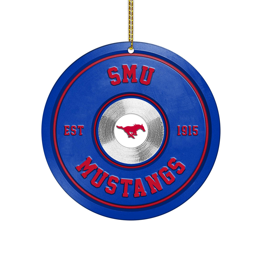 SMU Mustangs Fitness Circle Aluminium Ornament 2 Side Trending New Arrivals H52883 ETUG311023
