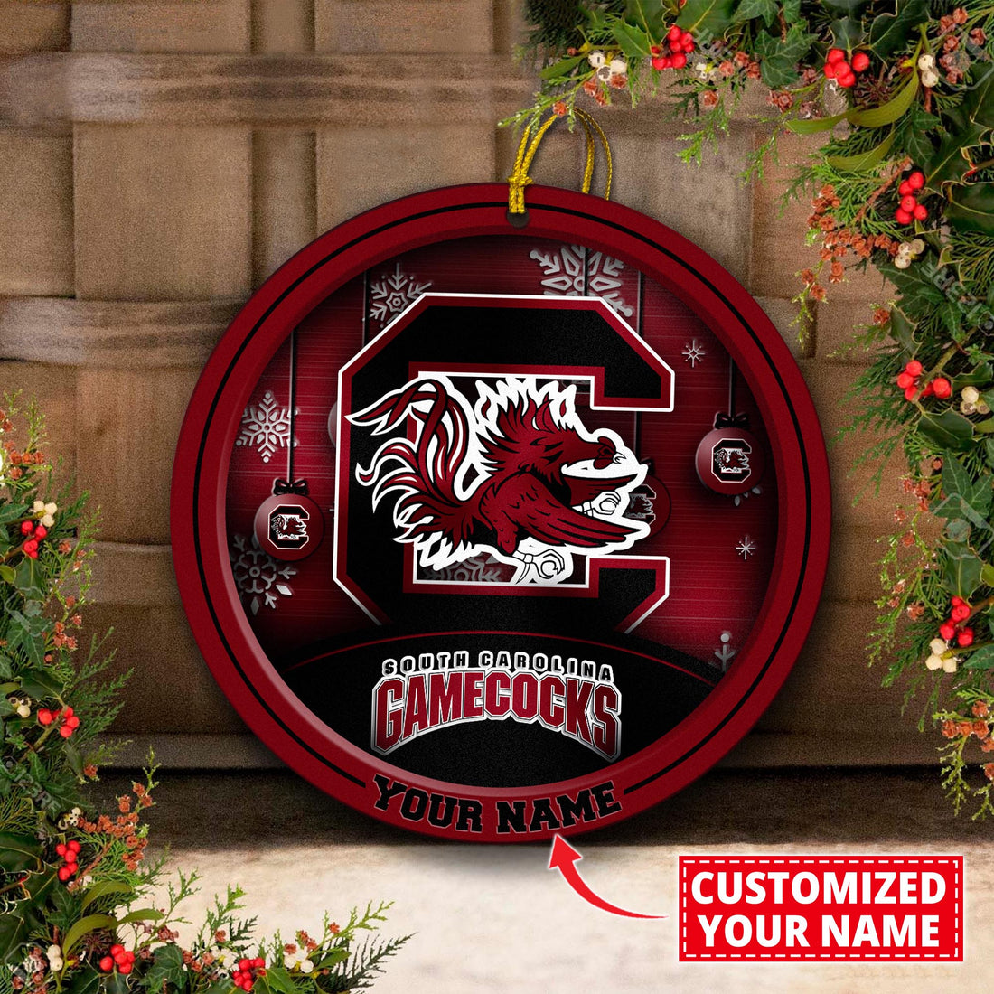 South Carolina Gamecocks Circle Aluminium Custom Ornament 2 Side Trending New Arrivals H52912 ETUG311023