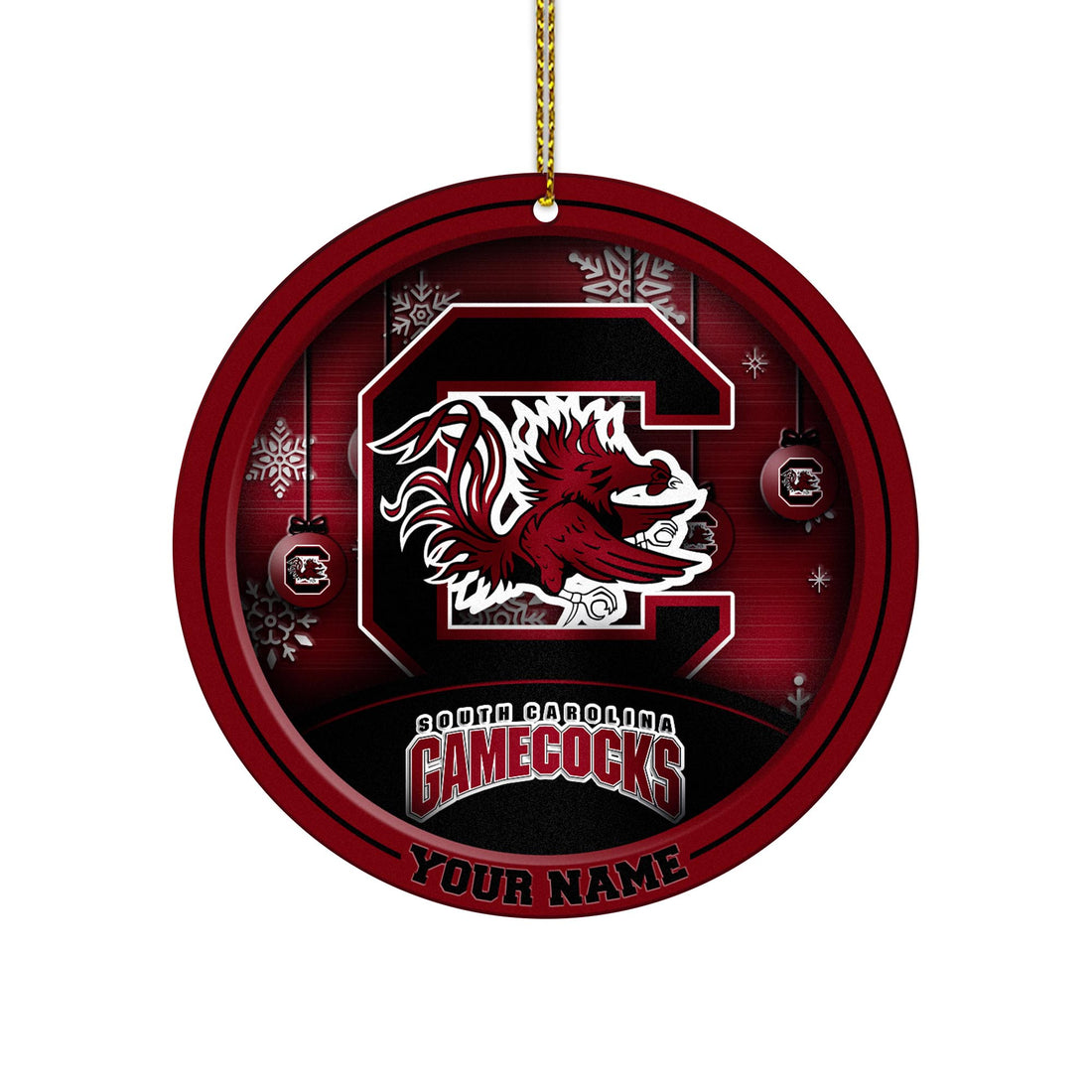 South Carolina Gamecocks Circle Aluminium Custom Ornament 2 Side Trending New Arrivals H52912 ETUG311023