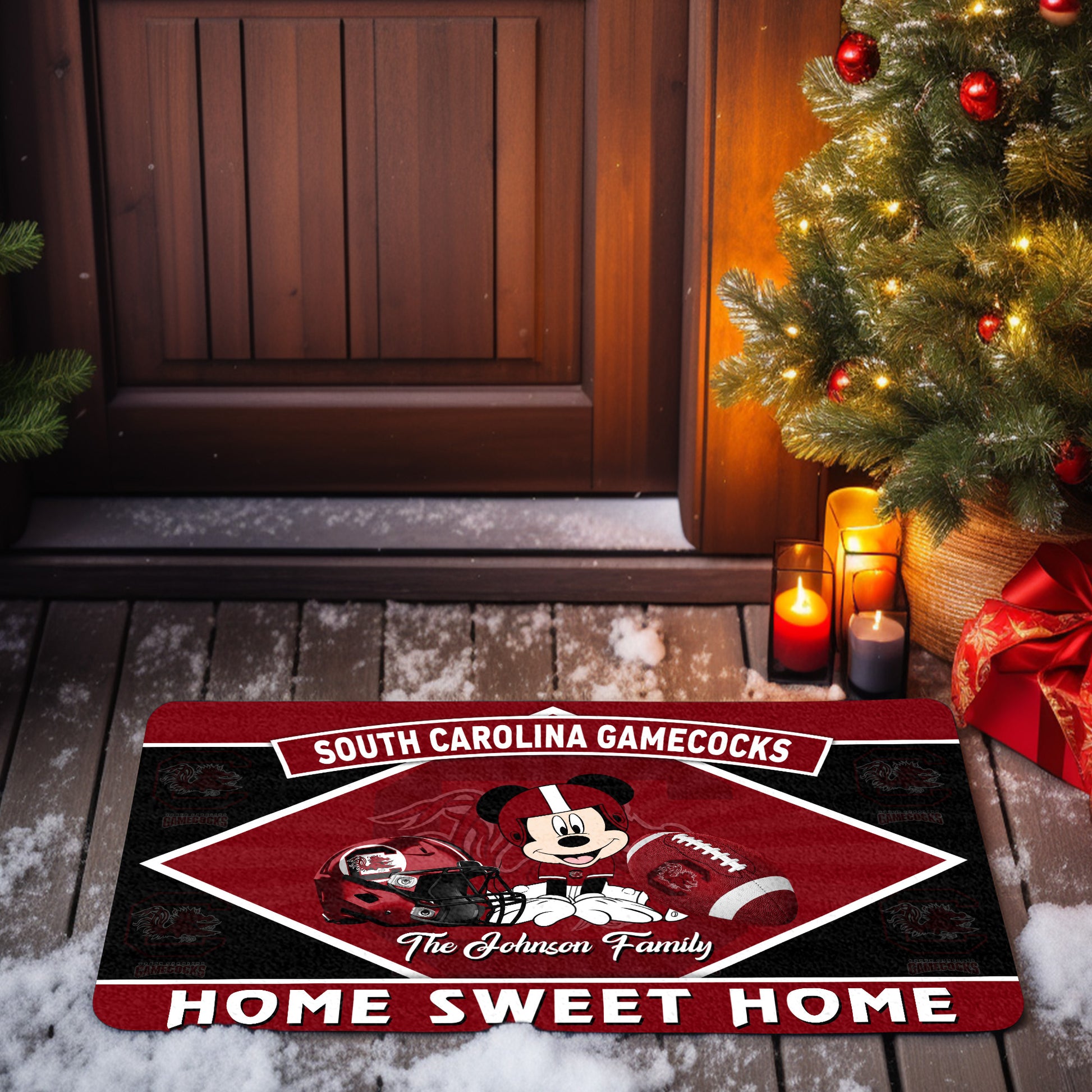 South Carolina Gamecocks Doormat Custom Your Family Name, Sport Team And MK Doormat, FootBall Fan Gifts EHIVM-52722