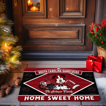 South Carolina Gamecocks Doormat Custom Your Family Name, Sport Team And MK Doormat, FootBall Fan Gifts EHIVM-52722