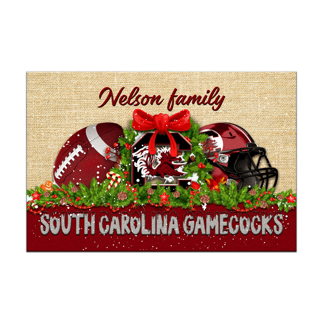 South Carolina Gamecocks Doormat Personalized Your Name, Sport Team Doormat, Christmas Gifts For Football Fan, Home Decor ETHY-52726