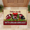 South Carolina Gamecocks Doormat Personalized Your Name, Sport Team Doormat, Christmas Gifts For Football Fan, Home Decor ETHY-52726