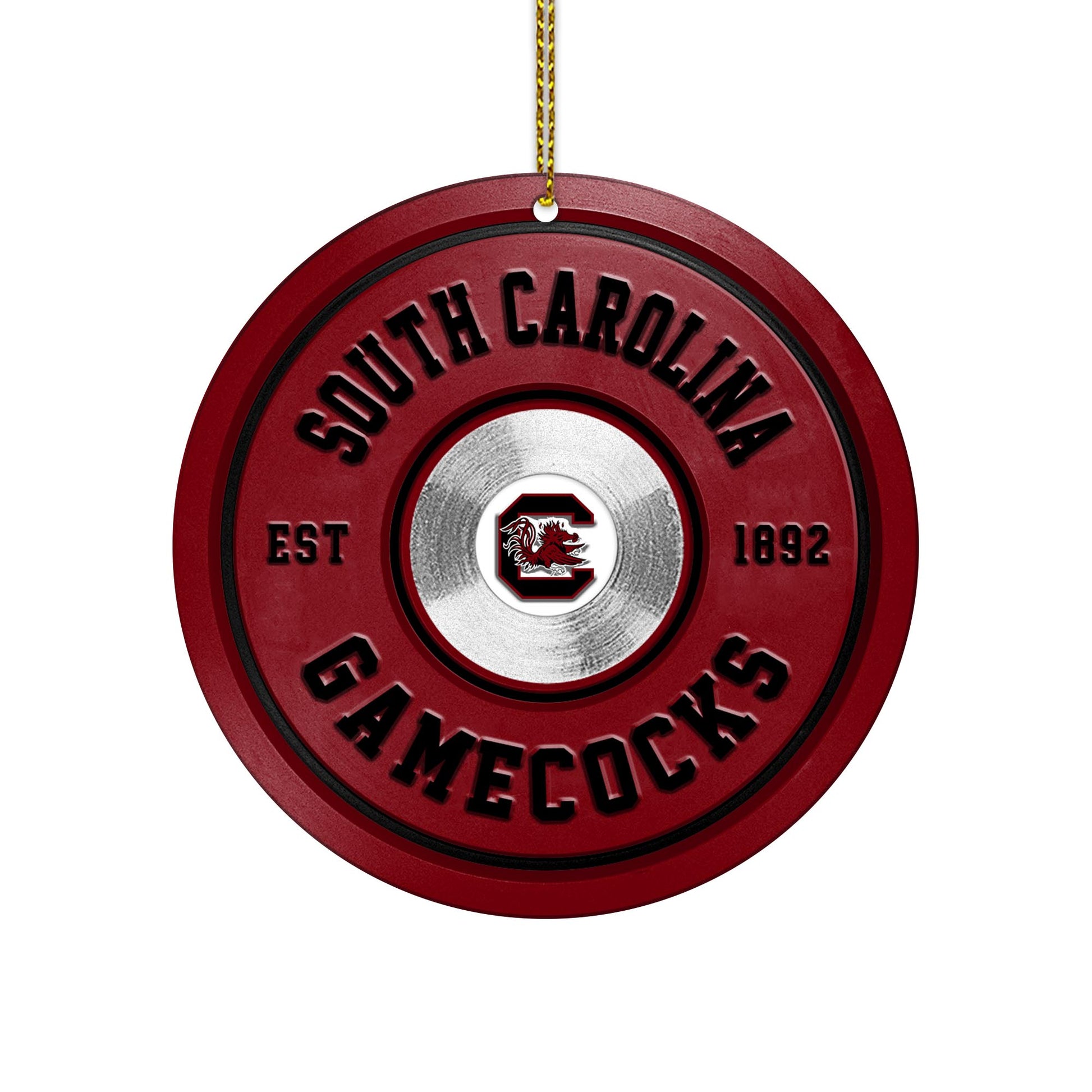 South Carolina Gamecocks Fitness Circle Aluminium Ornament 2 Side Trending New Arrivals H52883 ETUG311023