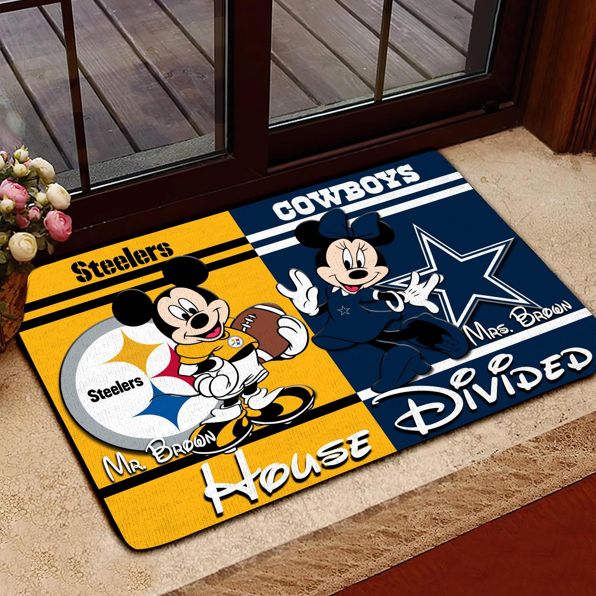 Sport Doormat Custom Husband Name, Wife Name And Choose Any Team, Sport Team Doormat, Home Decorations