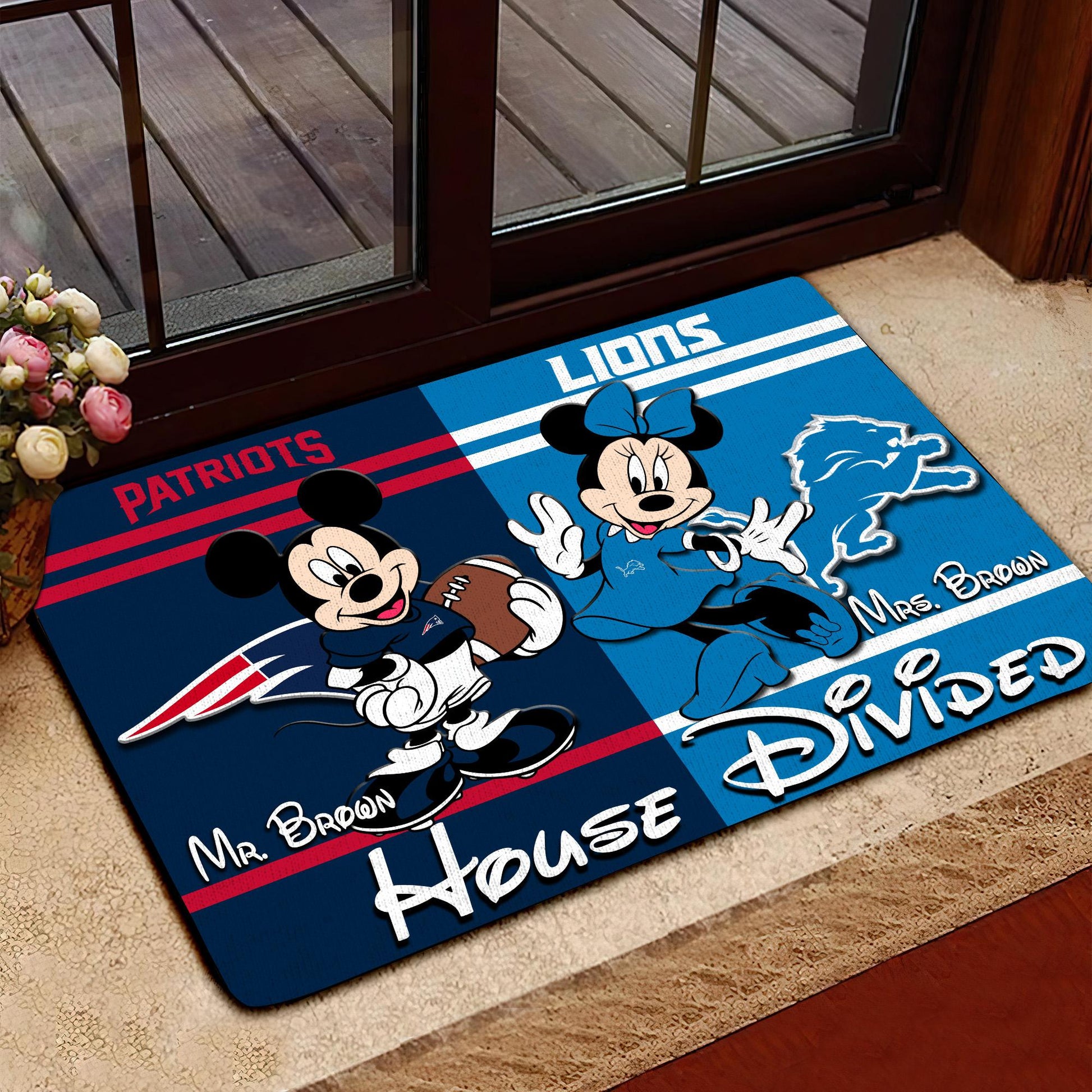 Sport Doormat Custom Husband Name, Wife Name And Choose Any Team, Sport Team Doormat, Home Decorations