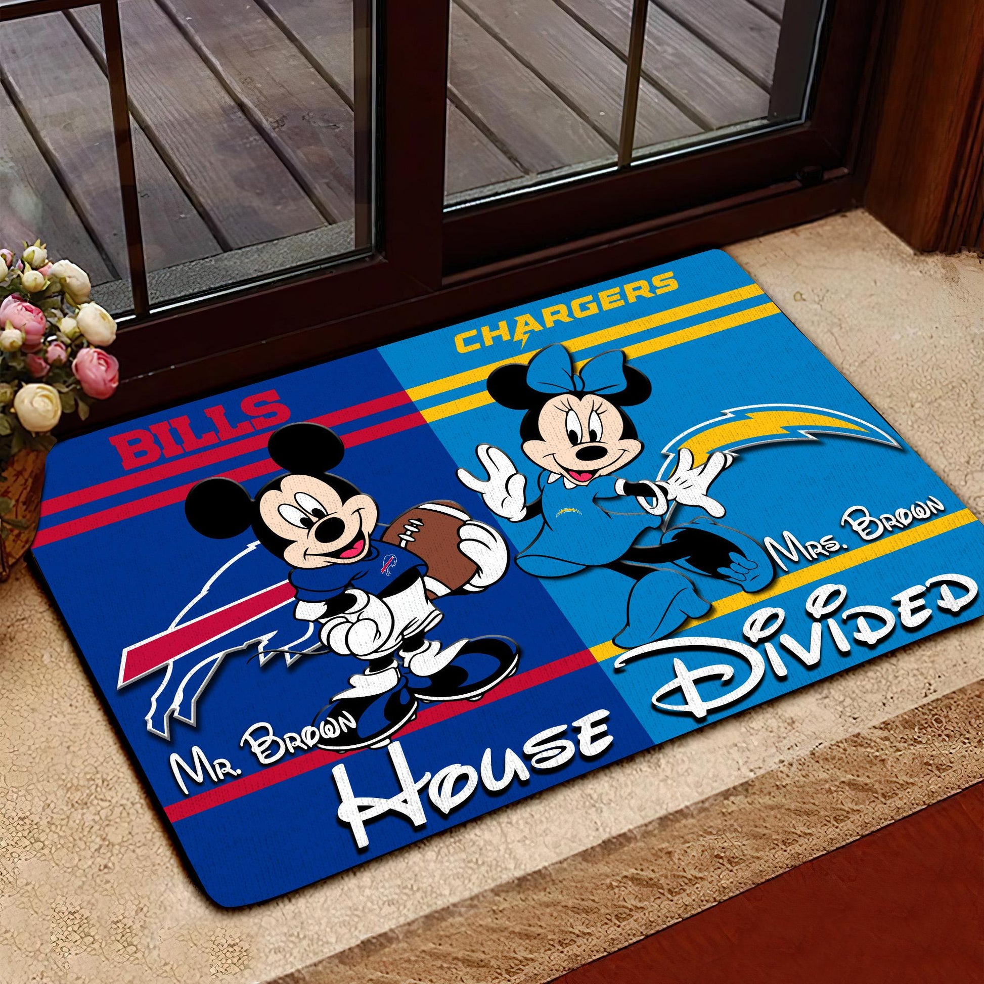 Sport Doormat Custom Husband Name, Wife Name And Choose Any Team, Sport Team Doormat, Home Decorations