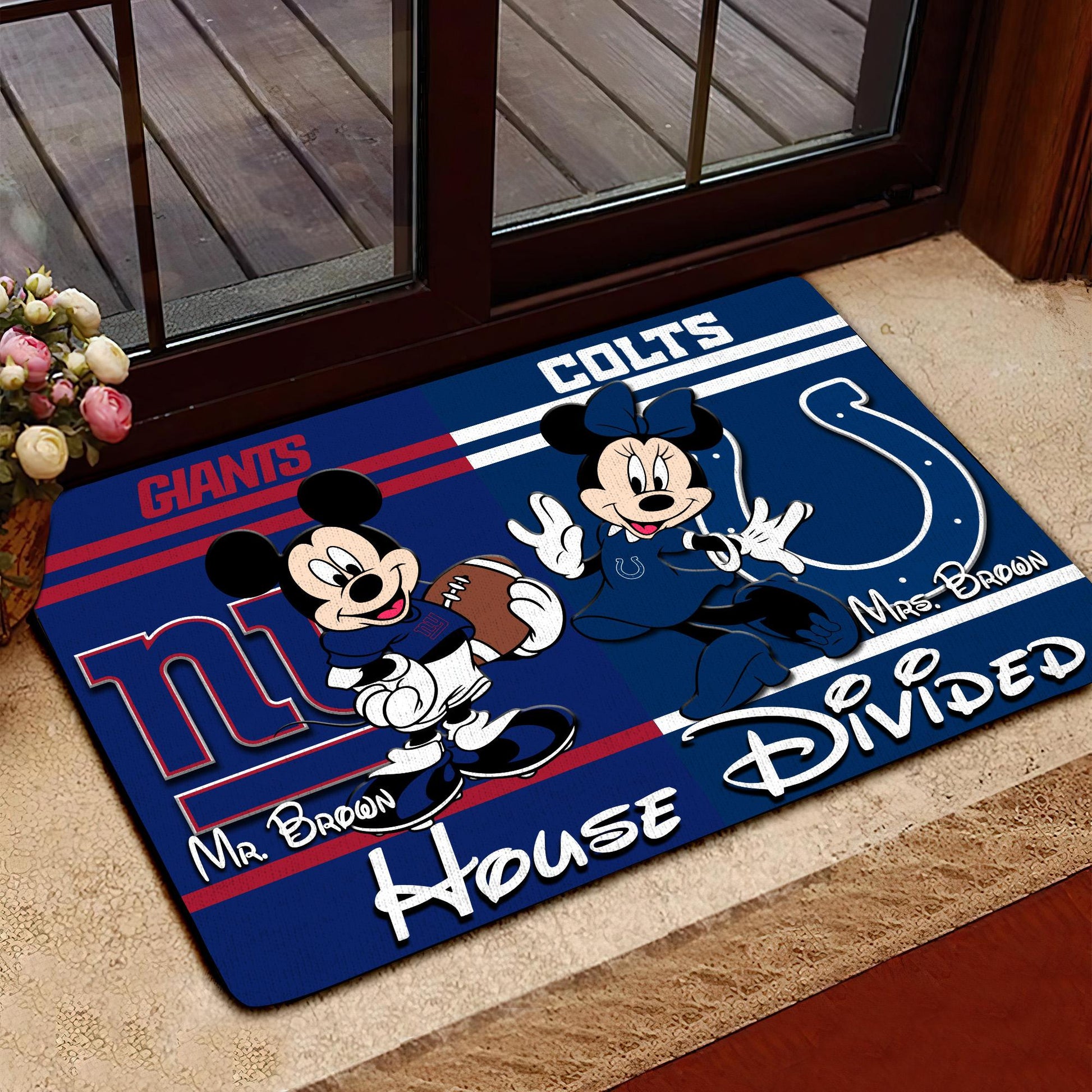 Sport Doormat Custom Husband Name, Wife Name And Choose Any Team, Sport Team Doormat, Home Decorations
