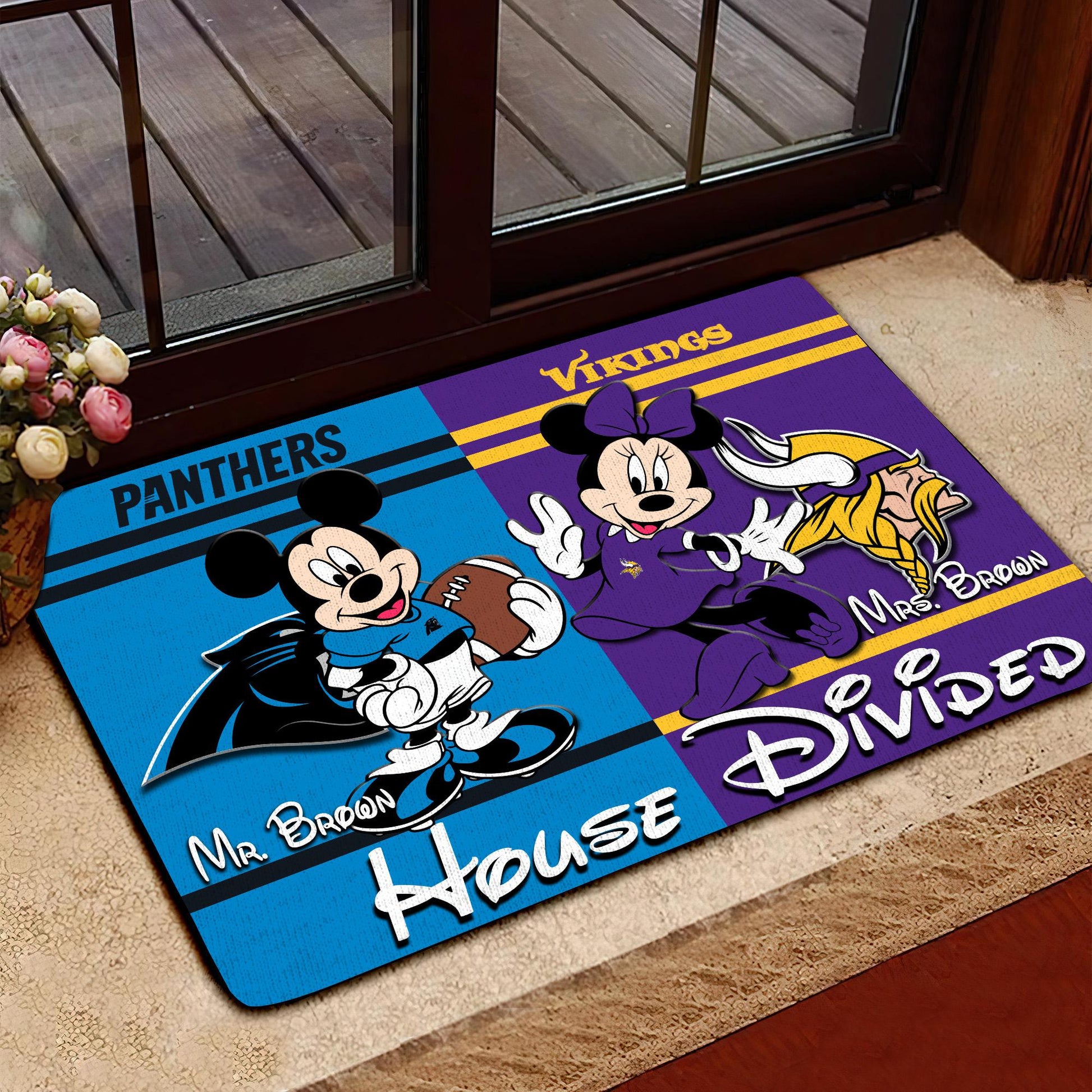 Sport Doormat Custom Husband Name, Wife Name And Choose Any Team, Sport Team Doormat, Home Decorations