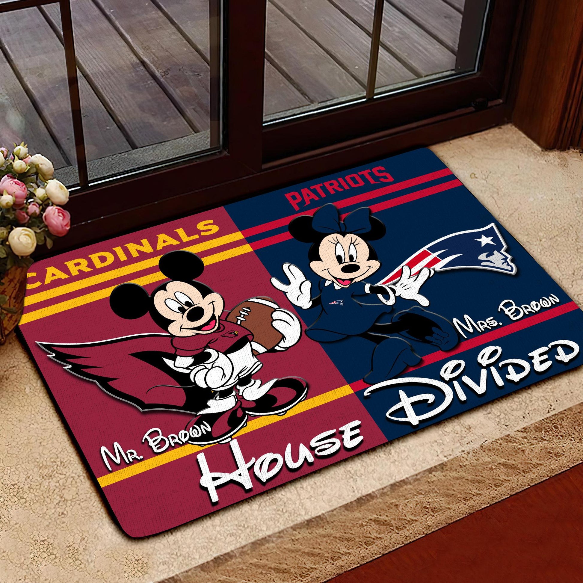 Sport Doormat Custom Husband Name, Wife Name And Choose Any Team, Sport Team Doormat, Home Decorations