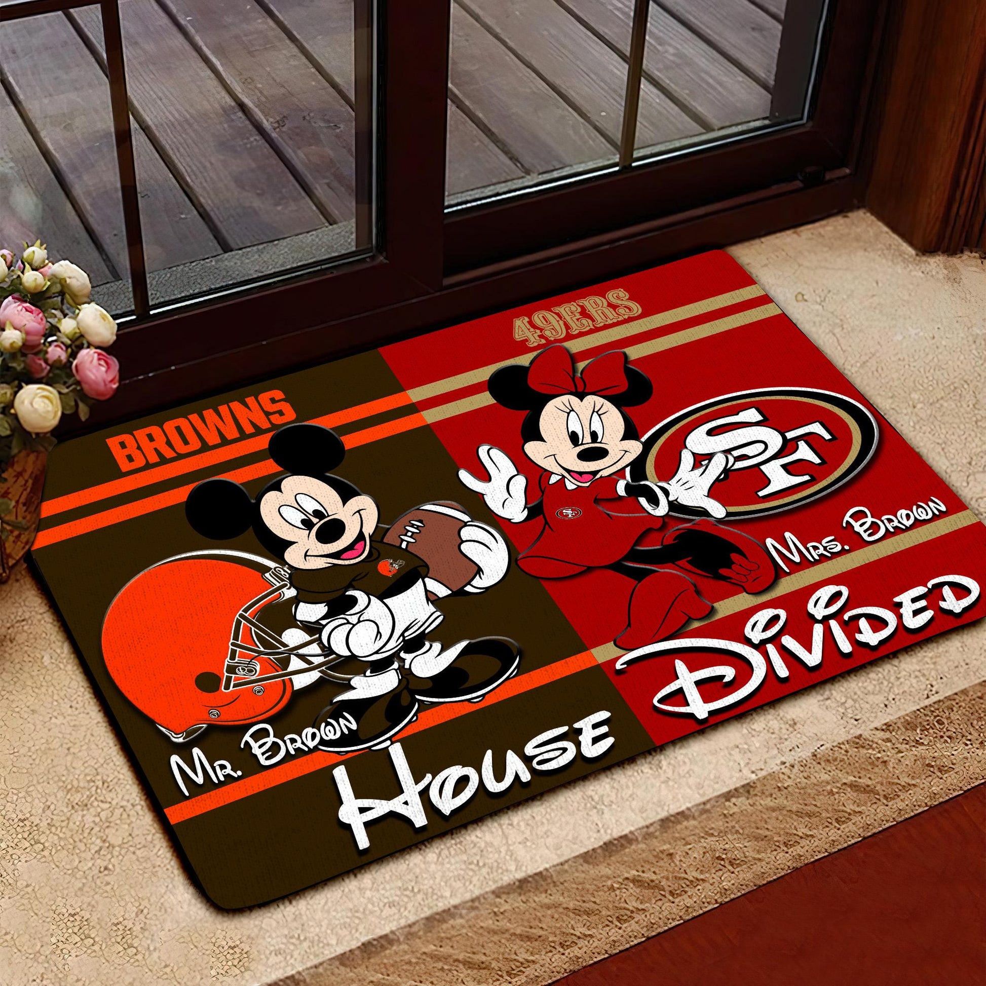 Sport Doormat Custom Husband Name, Wife Name And Choose Any Team, Sport Team Doormat, Home Decorations