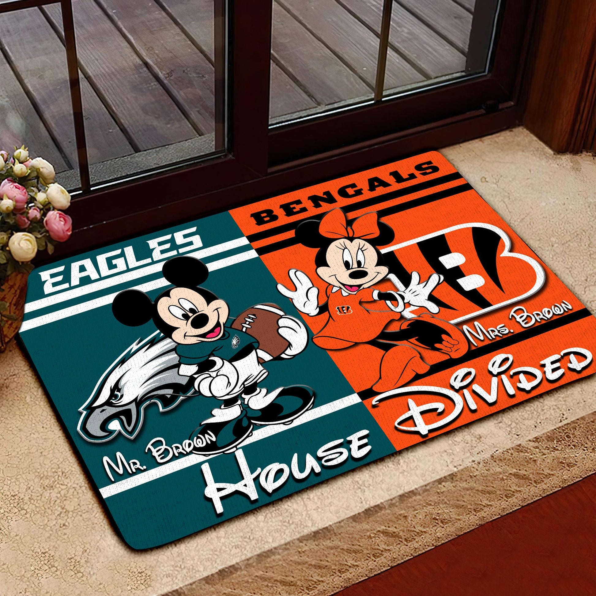 Sport Doormat Custom Husband Name, Wife Name And Choose Any Team, Sport Team Doormat, Home Decorations
