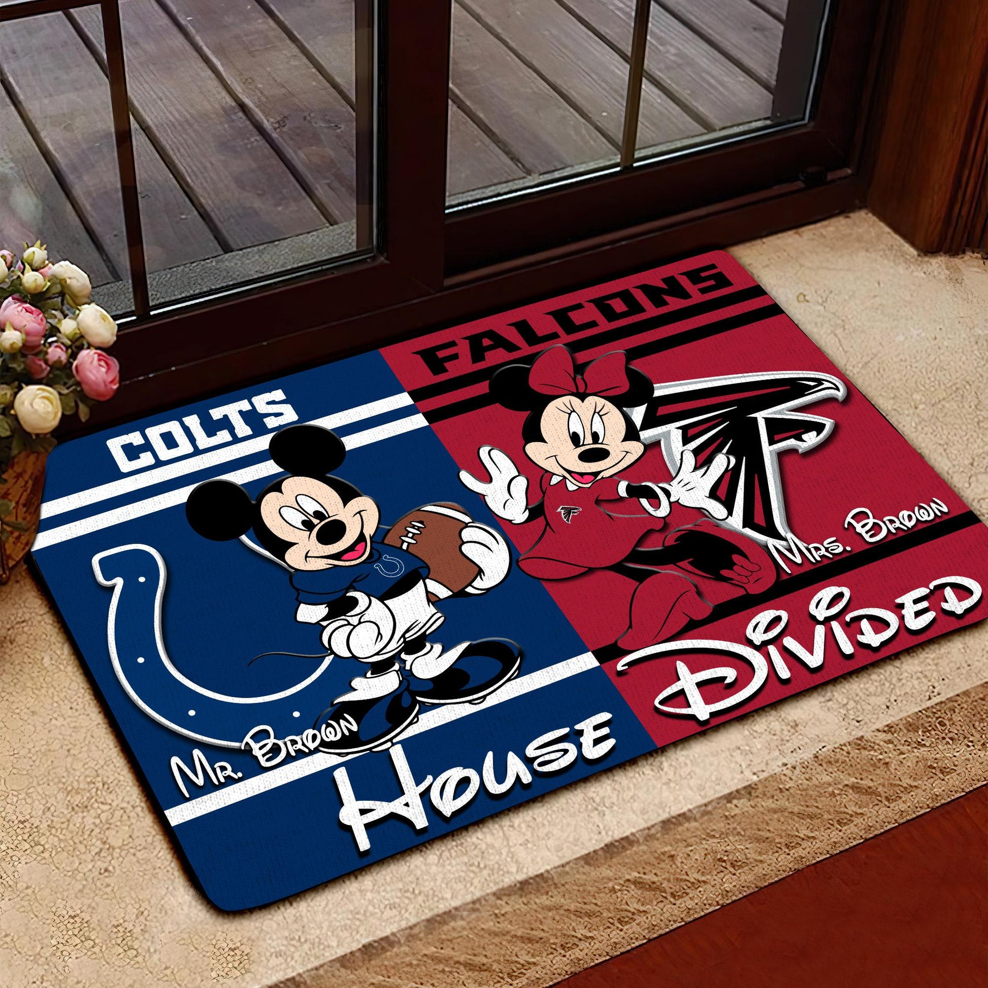 Sport Doormat Custom Husband Name, Wife Name And Choose Any Team, Sport Team Doormat, Home Decorations