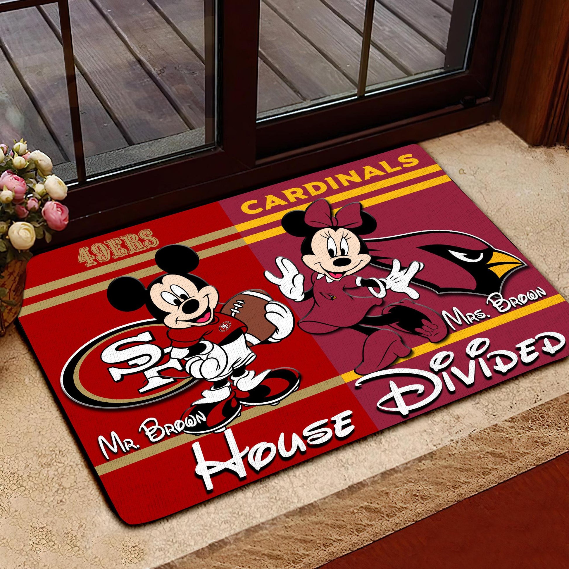 Sport Doormat Custom Husband Name, Wife Name And Choose Any Team, Sport Team Doormat, Home Decorations
