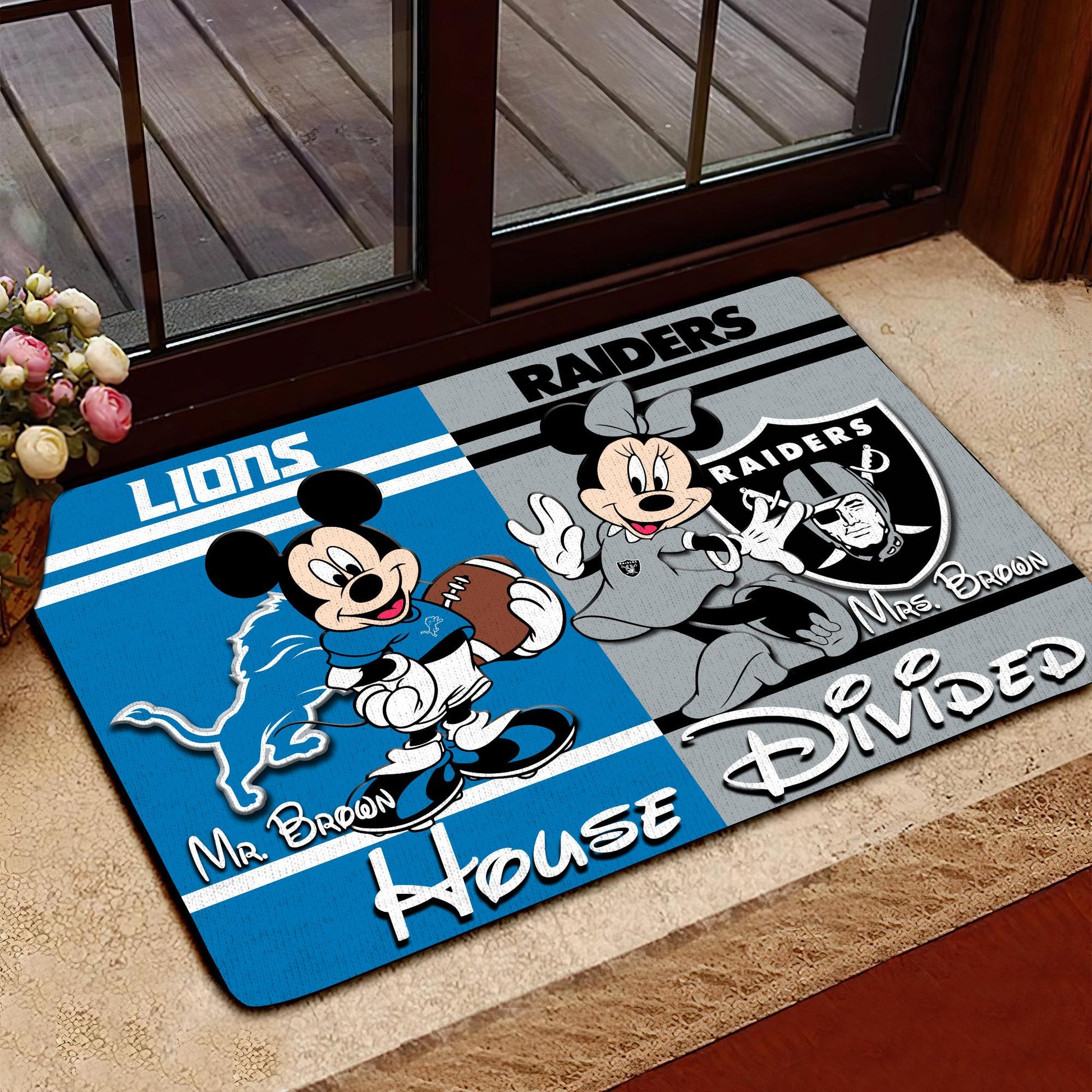 Sport Doormat Custom Husband Name, Wife Name And Choose Any Team, Sport Team Doormat, Home Decorations