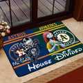 Sport House Divided Doormat Custom Husband, Wife Name And Choose Your Team , Gifts For Fan