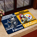 Sport House Divided Doormat Custom Husband, Wife Name And Choose Your Team , Gifts For Fan