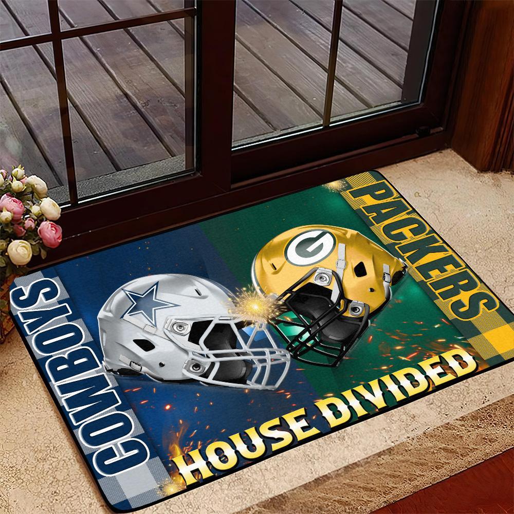 SPORT Personalized House Divided Football Team Door Mat, Welcome Mat, Custom Football Team Name, Sport Rug Decor, Housewarming Gift ETHY-41541 ETHY Doormat