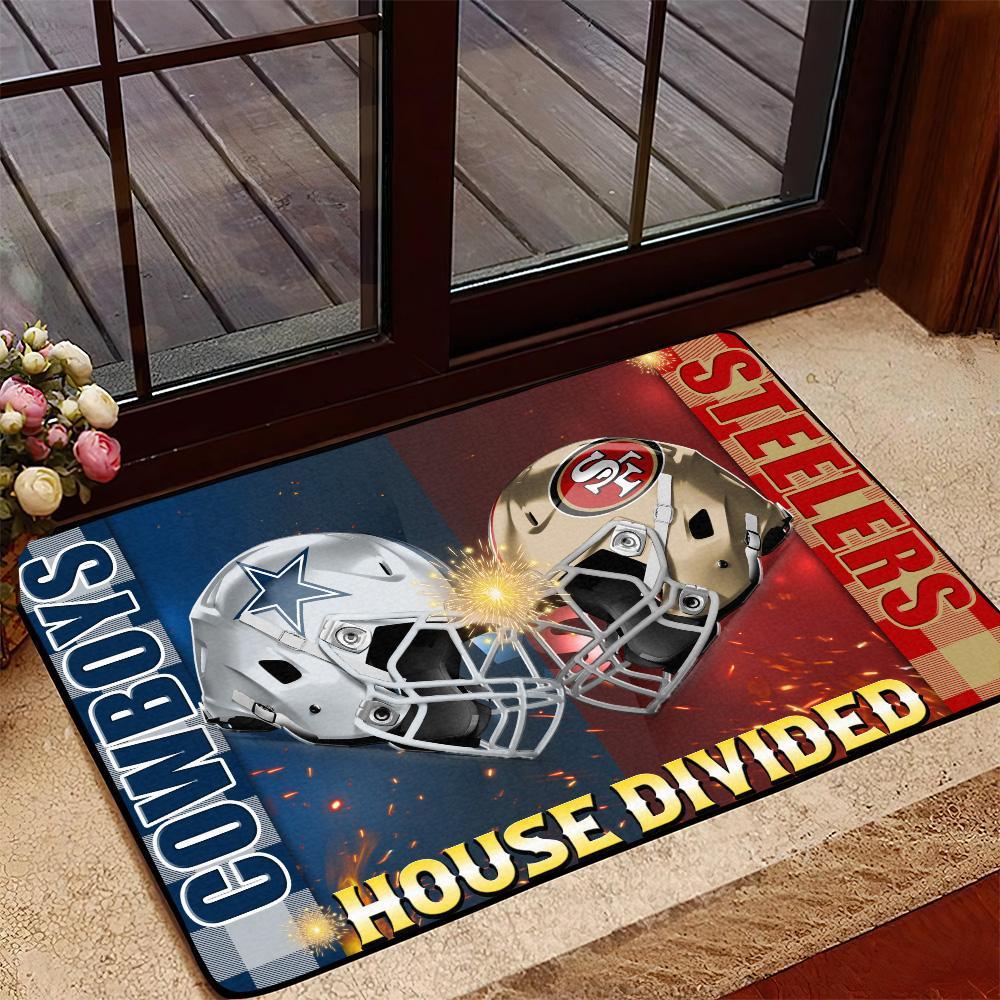 SPORT Personalized House Divided Football Team Door Mat, Welcome Mat, Custom Football Team Name, Sport Rug Decor, Housewarming Gift ETHY-41541 ETHY Doormat