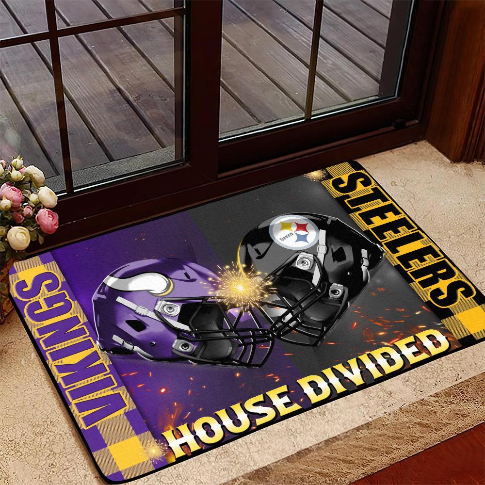 SPORT Personalized House Divided Football Team Door Mat, Welcome Mat, Custom Football Team Name, Sport Rug Decor, Housewarming Gift ETHY-41541 ETHY Doormat