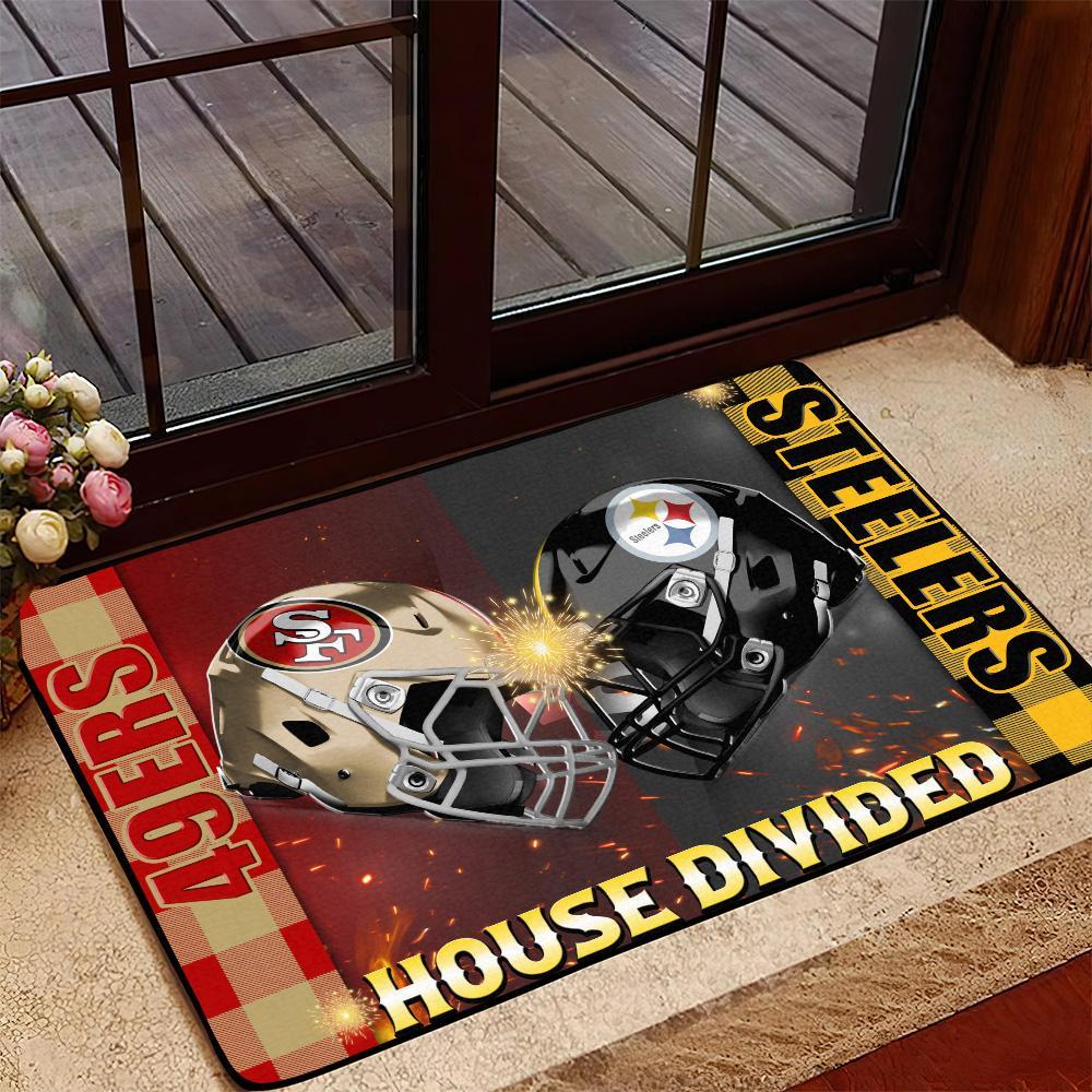 SPORT Personalized House Divided Football Team Door Mat, Welcome Mat, Custom Football Team Name, Sport Rug Decor, Housewarming Gift ETHY-41541 ETHY Doormat
